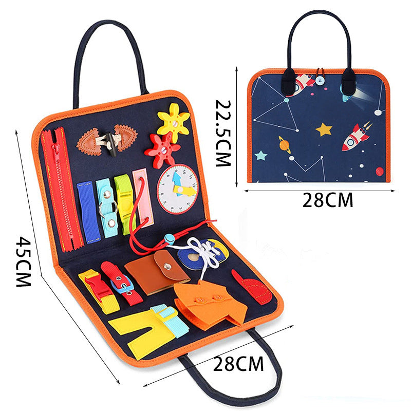 ⭐ Busy Book Montessori para Niños 1–5 Años | Libro Sensorial de Fieltro, Actividades de Vestir y Abotonar | Juguete Educativo Portátil, Viajes y Preescolar