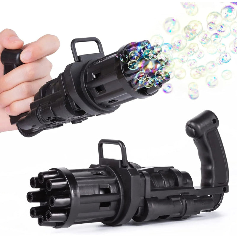 ⭐ Pistola de Burbujas para Niños 2 en 1 | Máquina de Burbujas + Ventilador | ABS Resistente, Colores Rosa/Oro/Negro | Ideal para Baño, Verano, Fiestas y Juegos