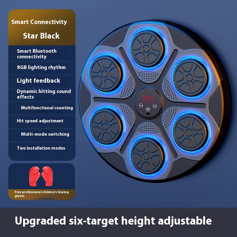 ⭐Máquina de Boxeo Musical con Luces RGB y Bluetooth | Entrenamiento en Casa, Velocidad Ajustable, Para Adultos y Niños | Kickboxing, Karate, Fitness