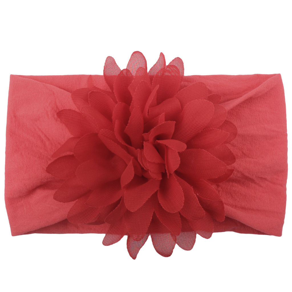 ⭐ Cinta para el Pelo de Bebé con Flor de Chifón | Accesorio Suave de Nylon, Hecho a Mano | Estilo Princesa, Varias Colores | Ideal para Sesiones de Fotos y Uso Diario