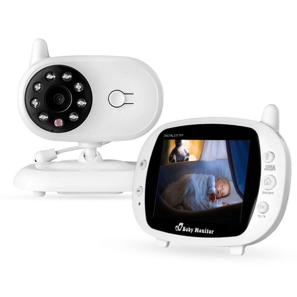 ⭐Monitor de Bebé con Cámara 3.5" | Visión Nocturna, Audio Bidireccional, Sensor de Temperatura, Lullabies y Transmisión Segura 2.4G