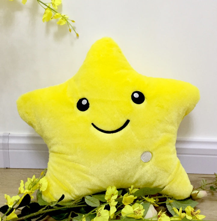 ⭐Cojín Luminoso Estrella LED para Niños | Almohada Suave con Luz de Colores | Peluche Decorativo 34 cm – Regalo Ideal