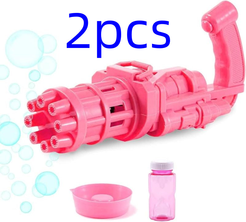 ⭐ Pistola de Burbujas para Niños 2 en 1 | Máquina de Burbujas + Ventilador | ABS Resistente, Colores Rosa/Oro/Negro | Ideal para Baño, Verano, Fiestas y Juegos