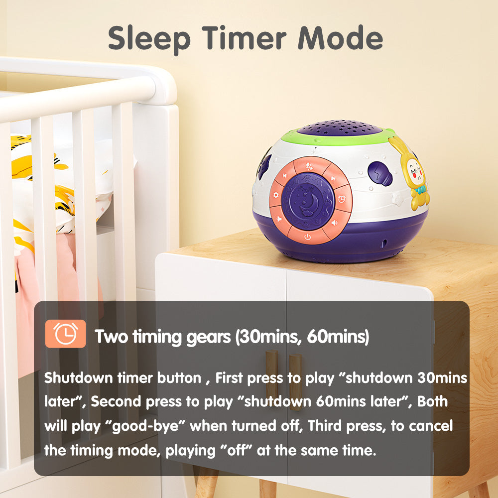 ⭐ Proyector de Luz Nocturna Cielo Estrellado para Niños | Música, Sonidos de Animales y Naturaleza, Piano y Nanás | 3 Colores, 4 Modos, Grabación y Reproducción
