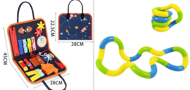 ⭐ Busy Book Montessori para Niños 1–5 Años | Libro Sensorial de Fieltro, Actividades de Vestir y Abotonar | Juguete Educativo Portátil, Viajes y Preescolar