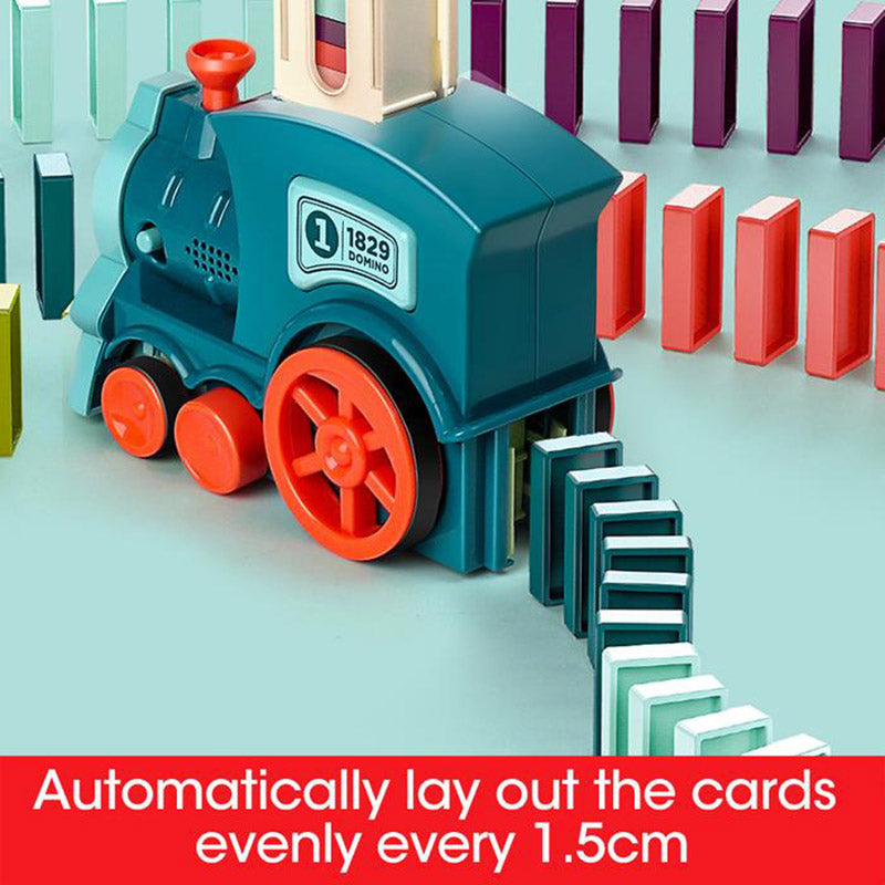 ⭐Tren Automático de Dominó para Niños | Juguete Educativo con 100 Piezas, Colocación Automática, Puzzle Infantil y Desarrollo Motor