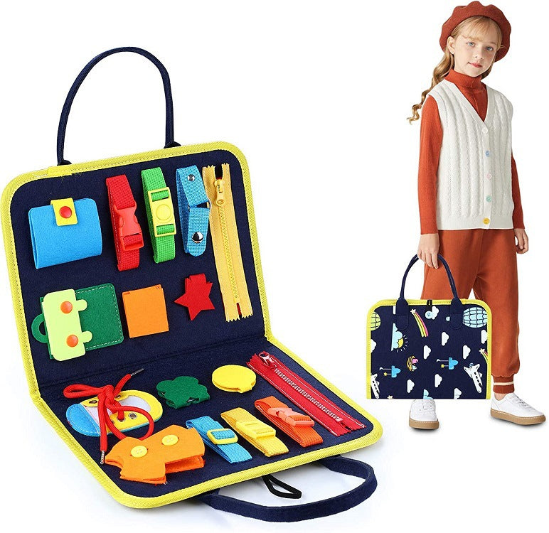 ⭐ Busy Book Montessori para Niños 1–5 Años | Libro Sensorial de Fieltro, Actividades de Vestir y Abotonar | Juguete Educativo Portátil, Viajes y Preescolar