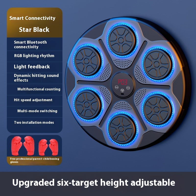 ⭐Máquina de Boxeo Musical con Luces RGB y Bluetooth | Entrenamiento en Casa, Velocidad Ajustable, Para Adultos y Niños | Kickboxing, Karate, Fitness